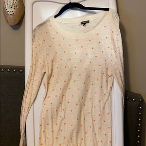 Cream and orange polka dot shirt